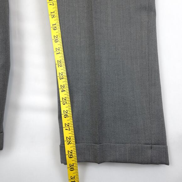 Pierre Cardin 100% Wool Dress Pants 34x29 Gray Birdseye Pleated Cuffed Office - Picture 4 of 12